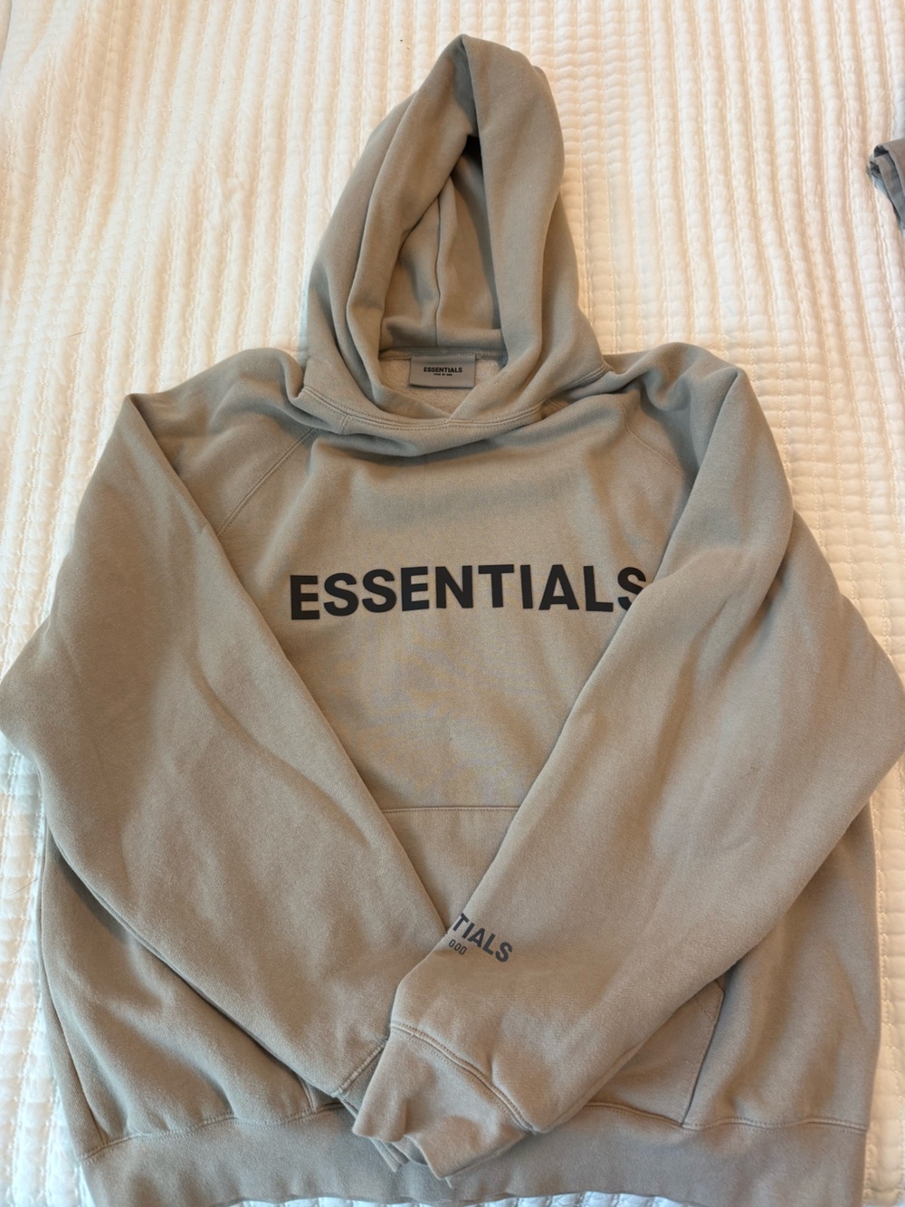ESSENTIALS Logo Hoodie in Beige